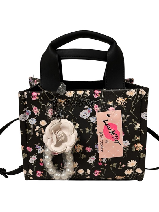 Handbags - Betsey Johnson black floral satchel crossbody NWT